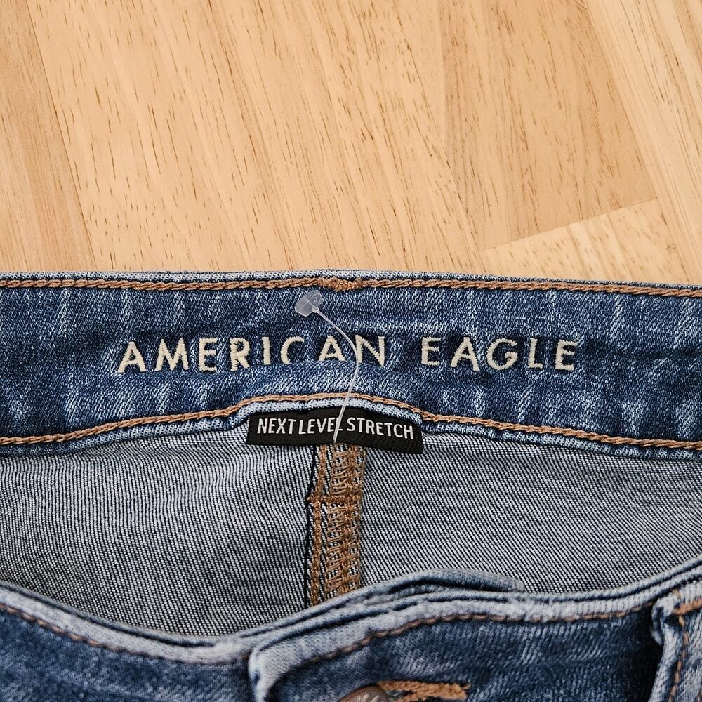 American Eagle AE Festival Flare Jeans Sz 10 Short Flaw - Picture 3 of 10
